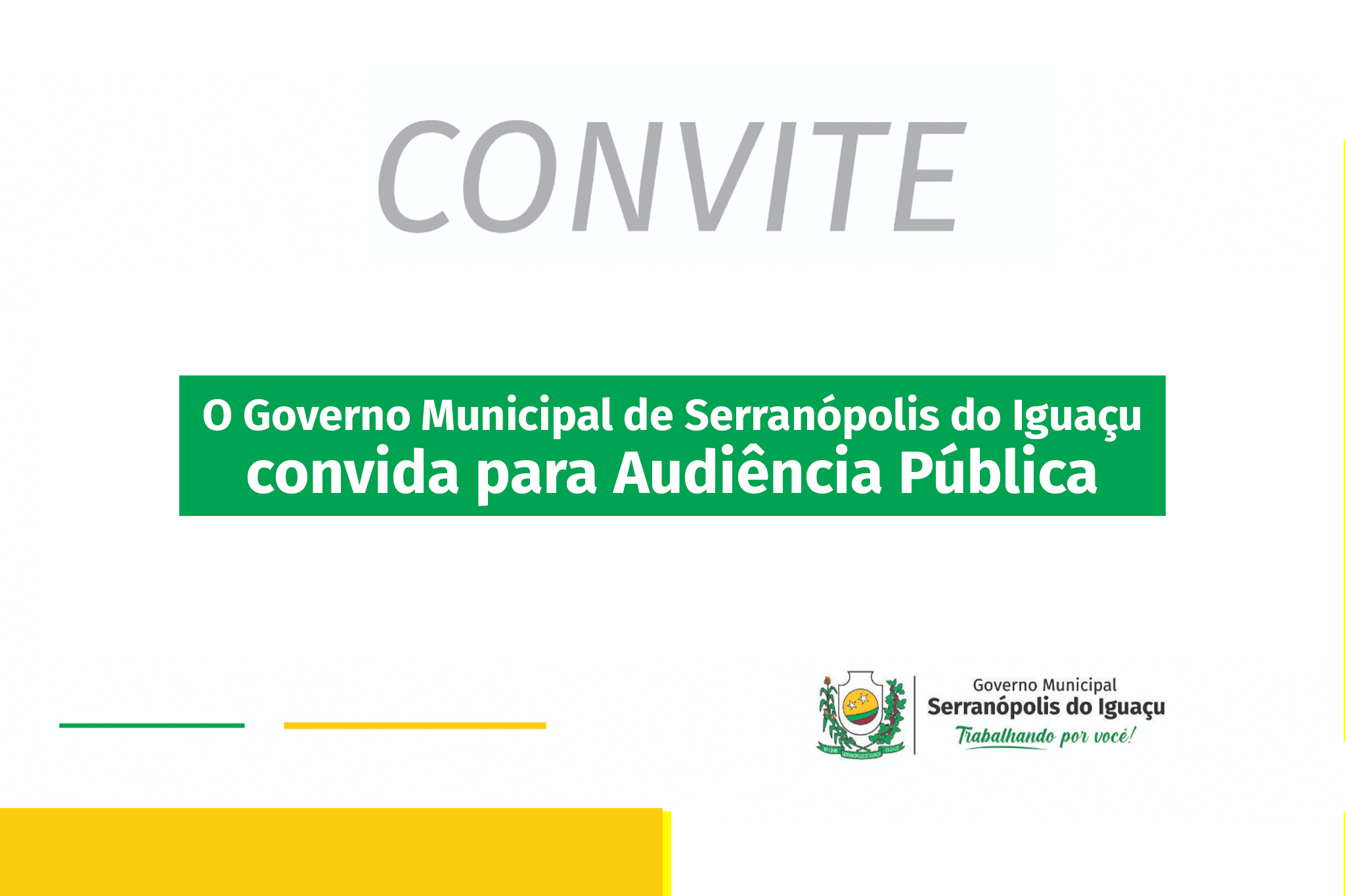 Governo Municipal convida para audiência pública sobre LOA 2026 e PPA 2026–2029