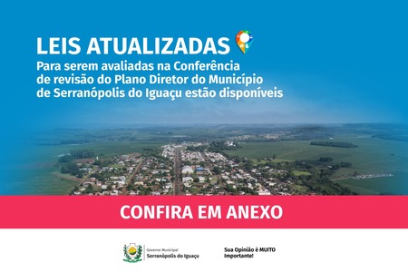 Governo Municipal disponibiliza minutas de lei para revisão do Plano Diretor Governo Municipal disponibiliza minutas de lei para revisão do Plano Diretor