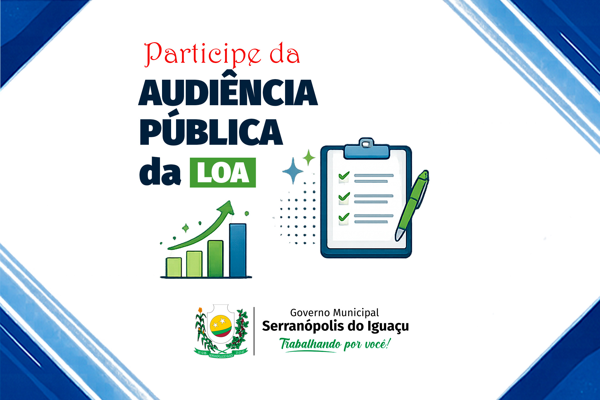 Governo Municipal convida população para audiência pública para apresentação da LOA