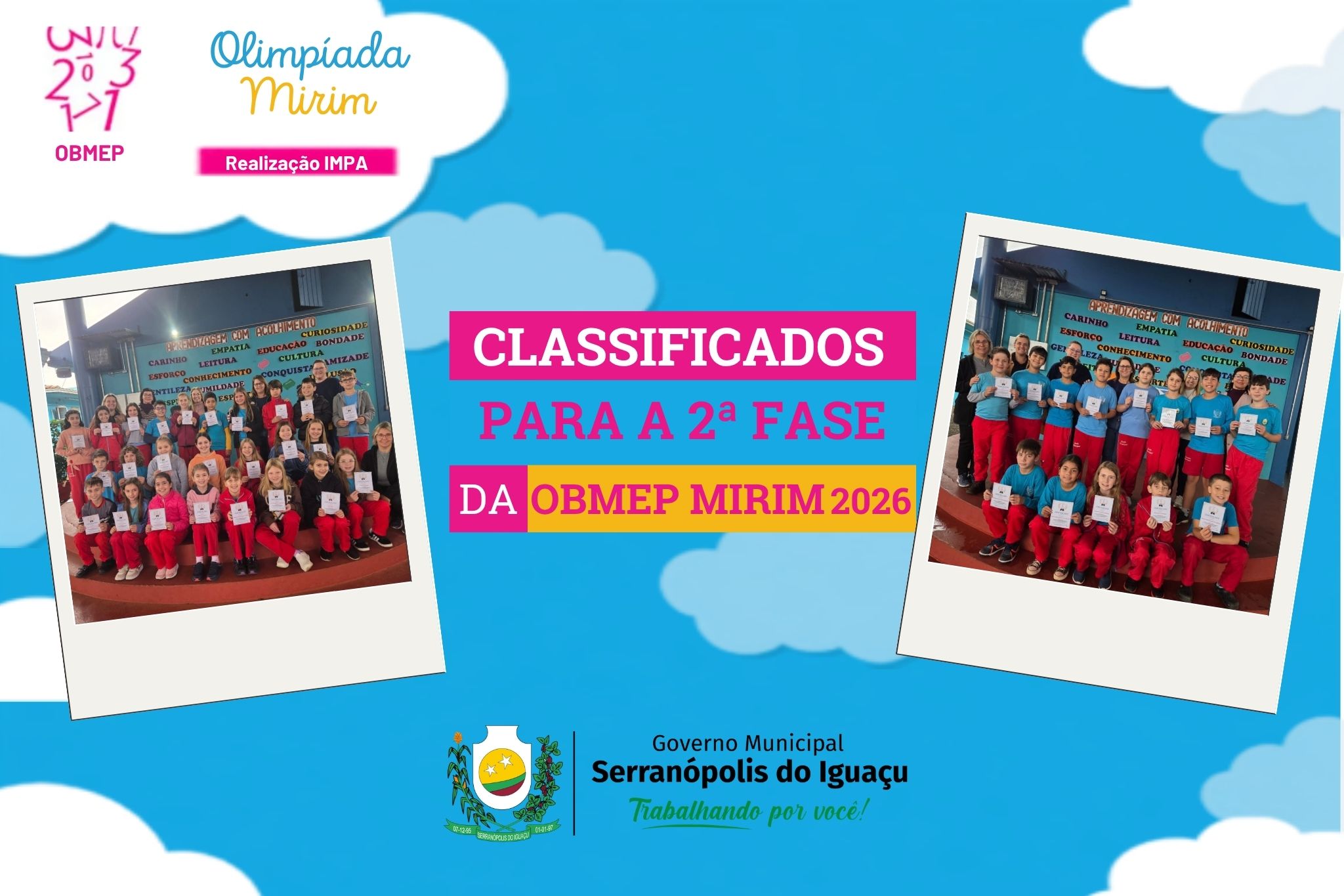 40 alunos da Escola Municipal Serranópolis do Iguaçu avançam para a 2ª fase da OBMEP Mirim